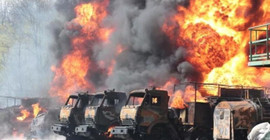 Rusya ordusuna yakıt sağlayan petrol deposu vuruldu