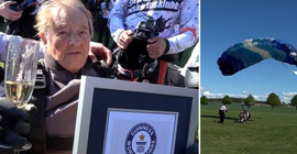 Dünya rekorunu kırdı: 103 yaşında paraşütle atladı