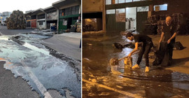 Diyarbakır'da sıvı dolum makinesi basınçla taştı