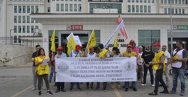 Yemek ücretleri düşürülen adliye çalışanları eyleme geçti