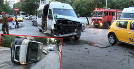 İstanbul'da işçileri taşıyan iki servis aracı çarpıştı: 1 yaralı
