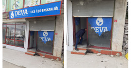 DEVA Partisi'nin Lice'deki binasına molotoflu saldırı