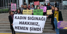 Kadınlar sığınma evi sözünü tutmayan Şişli Belediyesi'ni protesto etti