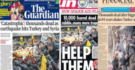 İngiltere basını Maraş depremlerini manşetten gördü
