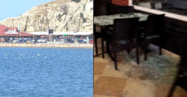 Şile’de sahile vuran mayın patladı: Restoran zarar gördü