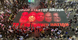 İsrail'de yüz binler yargı bağımsızlığı için sokağa indi: Posterde Erdoğan da var