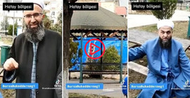 Hristiyanların kurduğu yardım çadırının başında video çekip hedef gösterdiler