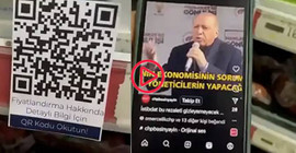 Market raflarında QR kodlu Erdoğan videosu
