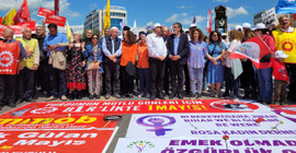 Emekçiler Dağkapı Meydanından seslendi: 2024’ün 1 Mayıs’ını AKP-MHP iktidarı olmadan kutlayacağız
