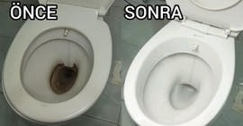 Tuvaletteki sarı lekeler ve kötü kokuyu yok etmek işte böyle mümkün... 10 dakika sürüyor