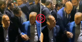 Erdoğan'ın uzatılan suyu almadığı görüntüler gündem oldu: Oğlu Bilal Erdoğan devreye girince suyu aldı