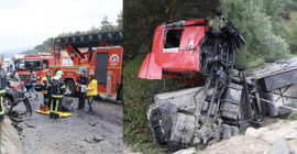 TIR karşı şeride geçip otomobile çarptı: Bir aileden dört kişi öldü