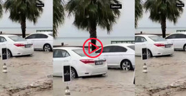 Yağış sonrası Samsun'da deniz ve kara birleşti