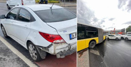 İstanbul'da İETT otobüsü altı araca çarptı
