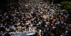 Nanterre'de binlerce kişi polisin öldürdüğü genç için yürüdü: Eylemi Nael'in annesi organize etti
