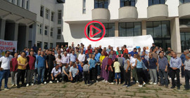 ODTÜ'de sendikalar servislerin kaldırılmasına karşı eylem yaptı