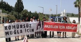 Akbelen Ormanı savunucularından termik santral önünde protesto