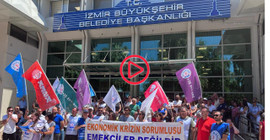 İzmir Büyükşehir Belediyesi'nde memurlar da iş bıraktı