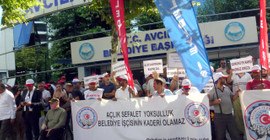 Avcılar Belediyesi işçilerinden eylem: Maaşlarının düzeltilmesini istediler