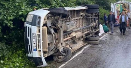 Ordu'da mevsimlik tarım işçilerini taşıyan minibüste kaza