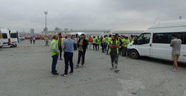 Kalyon Holding'in havalimanı metro inşaatında çalışan işçiler iş bıraktı