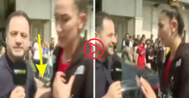 Hande Baladın'dan muhabire dokunma uyarısı