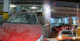 Bayrampaşa'daki İSPARK otoparkında araçlara taşlı saldırı
