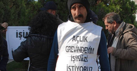 Açlık grevindeki işçiye para cezası