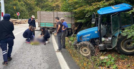 Bolu'da odun yüklü traktör şarampole düştü: Bir ölü, bir yaralı
