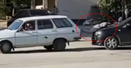 Yer Adana: Çekme halatı bulamayınca araya çocuk koydular