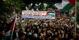 Yunanistan'da binlerce solcu 'Özgür Filistin' için sokağa indi
