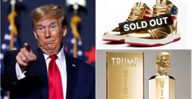 350 milyon dolarlık cezadan bir gün sonra: Trump'tan altın yaldızlı spor ayakkabı markası ile propaganda