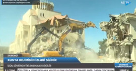 Azerbaycan, Dağlık Karabağ'da 'Artsakh Cumhuriyeti'nin eski parlamento binasını yıktı