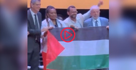 Brezilya Devlet Başkanı Lula da Silva, katıldığı bir etkinlikte Filistin bayrağı açtı