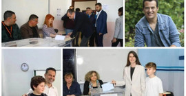 Ünlü adaylar sandık başına gitti