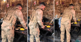 Askeri üniformayla servis yapılan restoranda üç gözaltı
