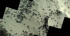 Mars zemininde, örümceğe benzeyen madde toplulukları gözlemlendi