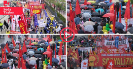 Ankara'da yağmura rağmen coşkulu 1 Mayıs mitingi