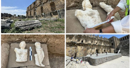 Aspendos Antik Kenti'nde 2 bin yıllık Zeus ve Afrodit heykelleri bulundu