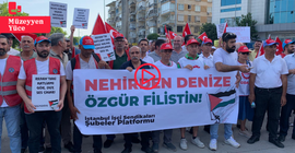İstanbul İşçi Sendikaları Şubeler Platformu’ndan Filistin eylemi: İsrail insanlık suçu işliyor