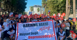 Hatay'da depremzedelerden 'Barınma Hakkı Mitingi': 'Müşteri değil depremzedeyiz