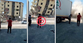 Hatay'da ağır hasarlı binanın kontrolsüz yıkılması paniğe yol açtı