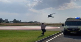 Iğdır-Erivan arasında ilk kez hava trafiği kuruldu: Ambulans helikopter, ağır durumdaki Ermenistan vatandaşını geri götürdü