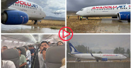 AJet yolcu uçağı Yüksekova'da pistten çıktı
