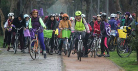 Feministler 'Hayır' için pedal çevirdi
