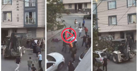 Arnavutköy'de 'ceviz' savaşı: İş makinesiyle kavgaya girdi
