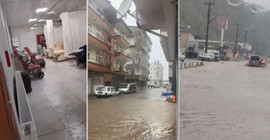 Artvin'de sel ve heyelan: Araçlar zarar gördü