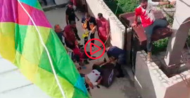 İnişte çatıya çarpıp düşen yamaç paraşütçüsü yaralandı
