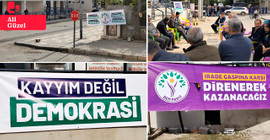 Halfeti'de kayyım nöbeti yedinci gününde: Alana pankartlar asıldı
