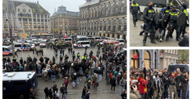 Amsterdam'da Filistin destekçilerine sert polis saldırısı